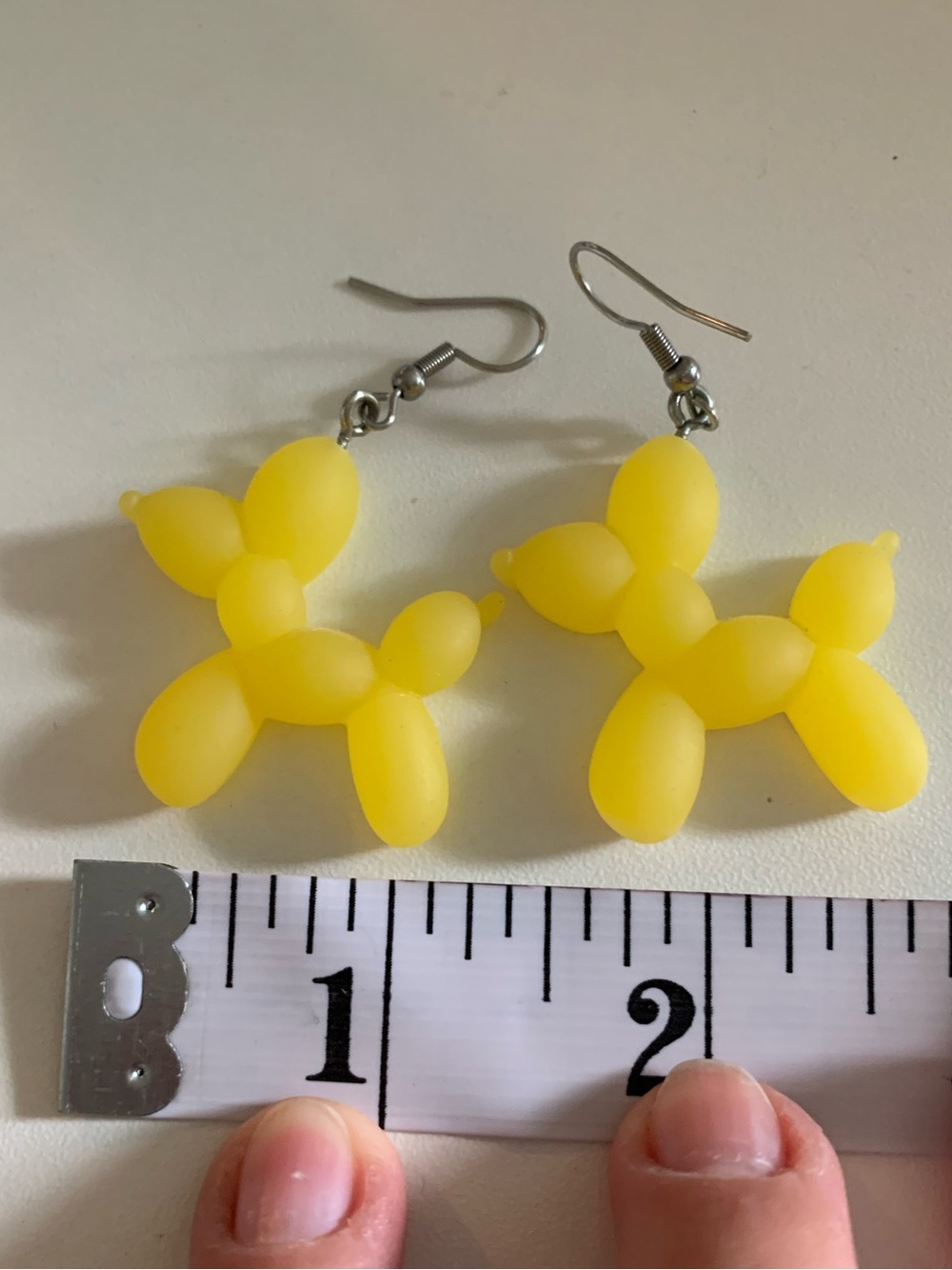 Yellow Balloon Animal Drop Earrings
